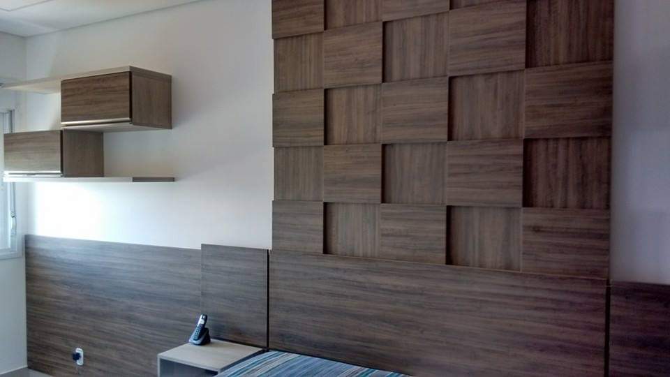 cabeceira MDF madeirado 3D